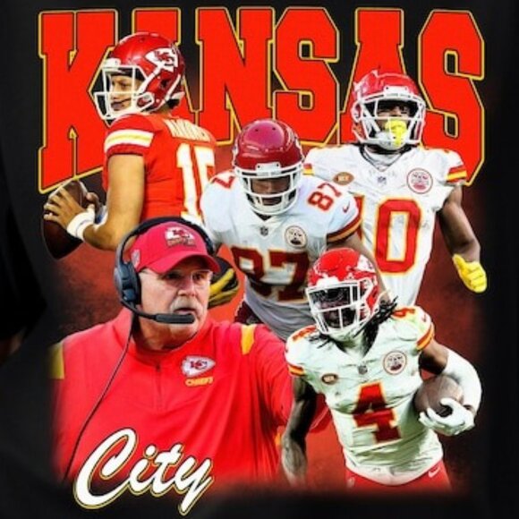 Kansas City Football Vintage Bootleg T Shirt Retro Graphic Fan Gift Sports Team - Picture 2 of 5